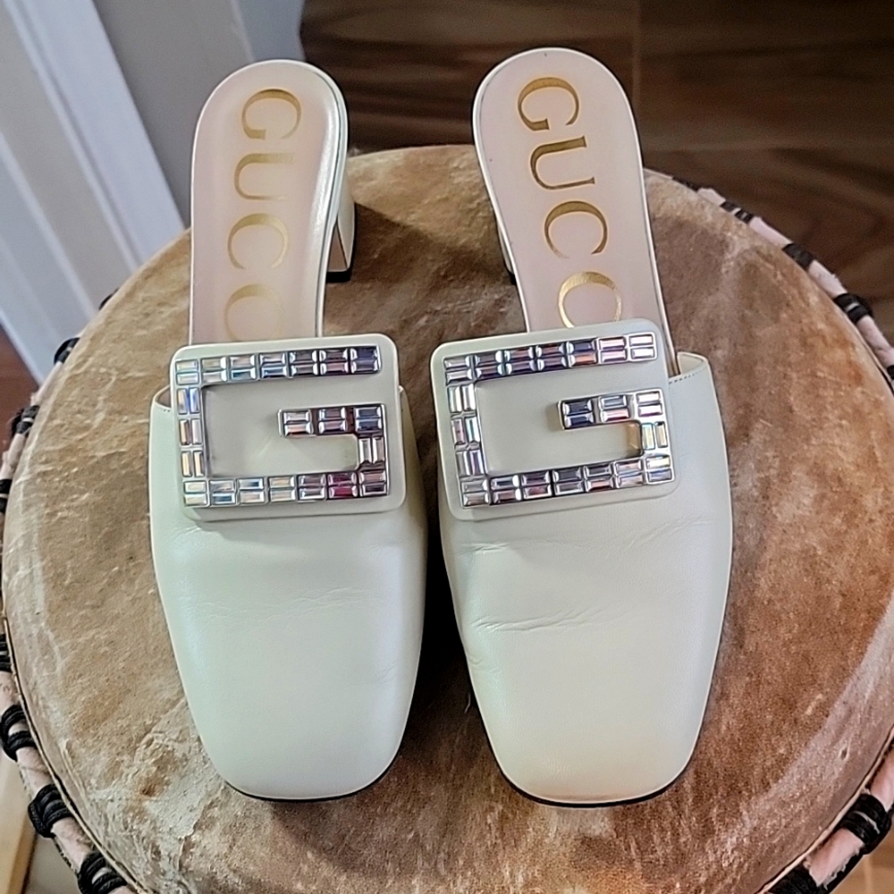 Gucci Crystal G logo Mules size 37
